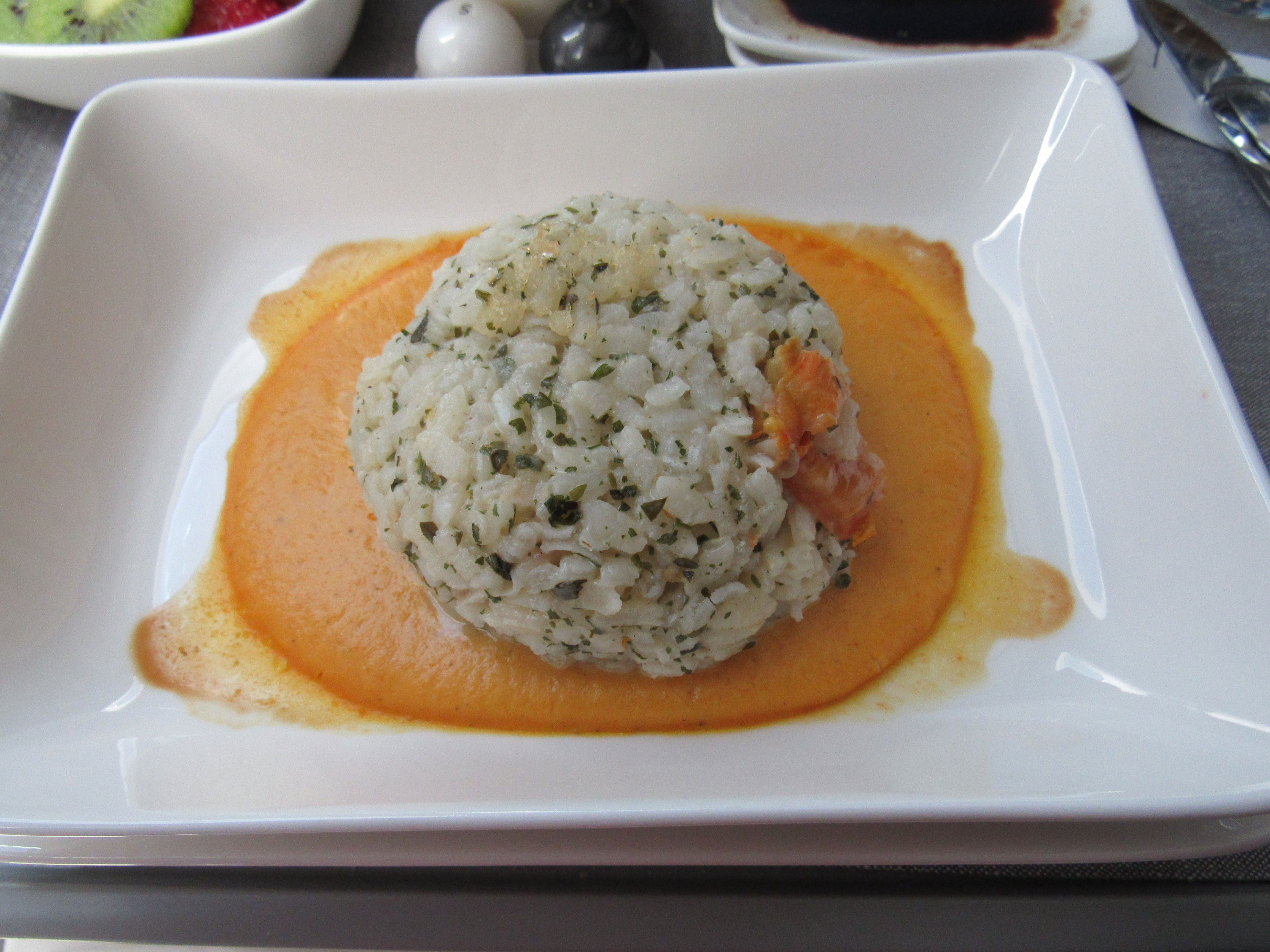 Pre Arrival Meal Risotto Air Tahiti Nui Business Class