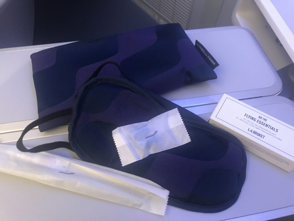 Finnair A350-900 business class amenity kit