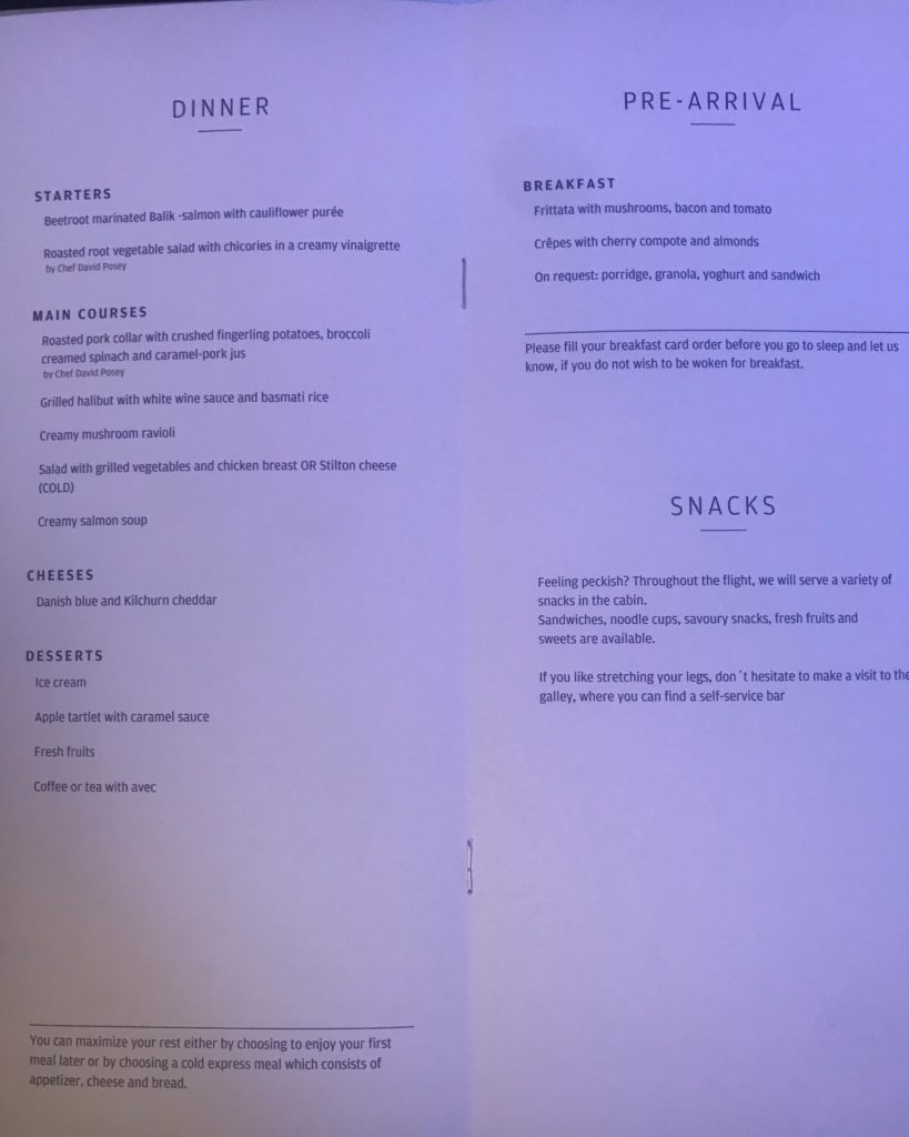 a menu of a restaurant