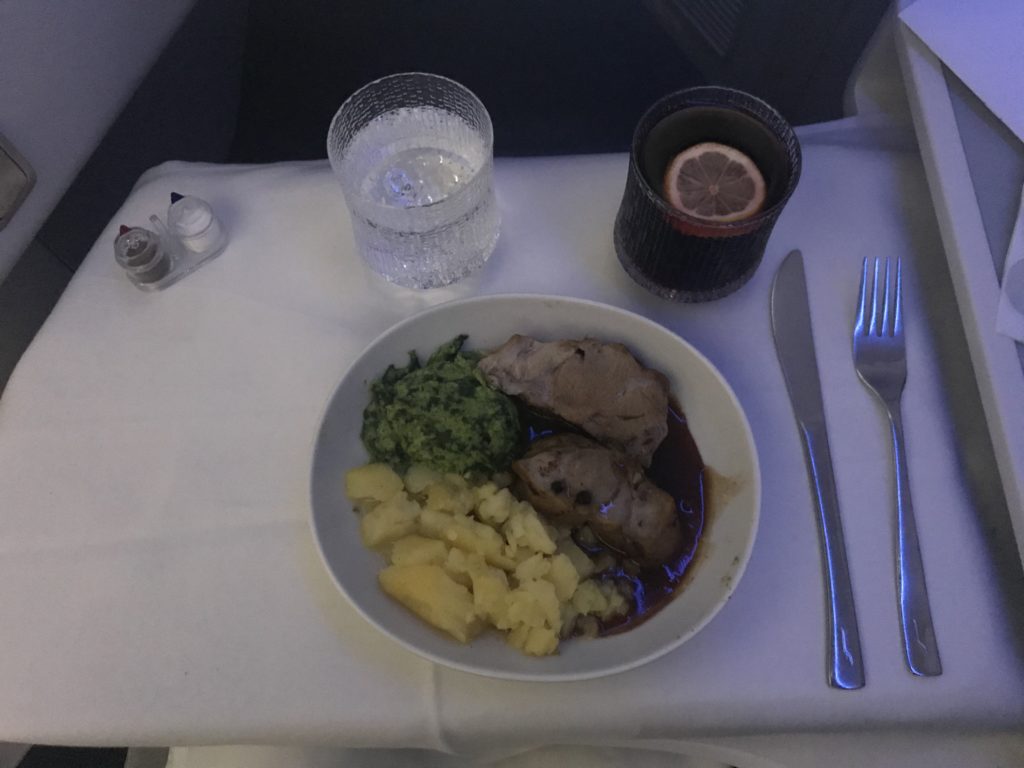 Finnair A350-900 business class food