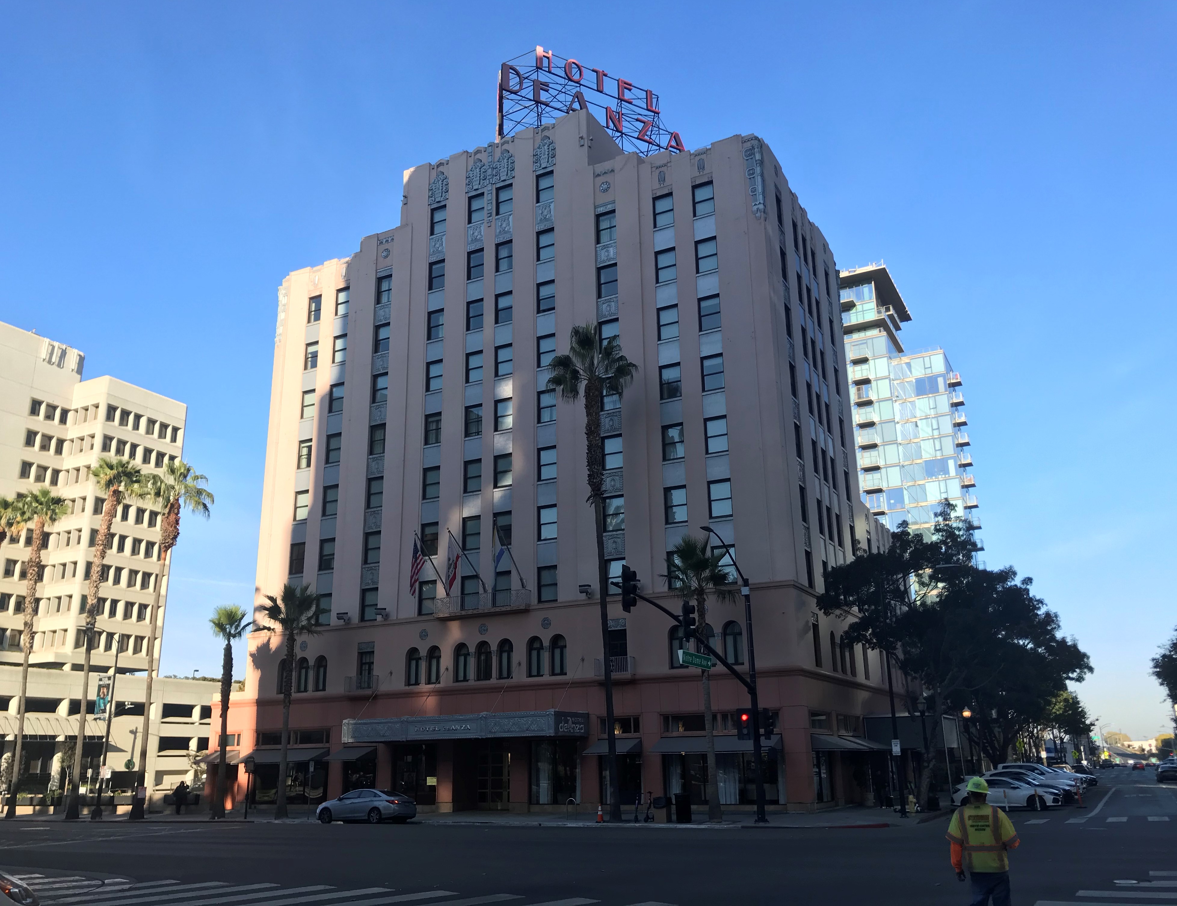 a building with a sign on top of it