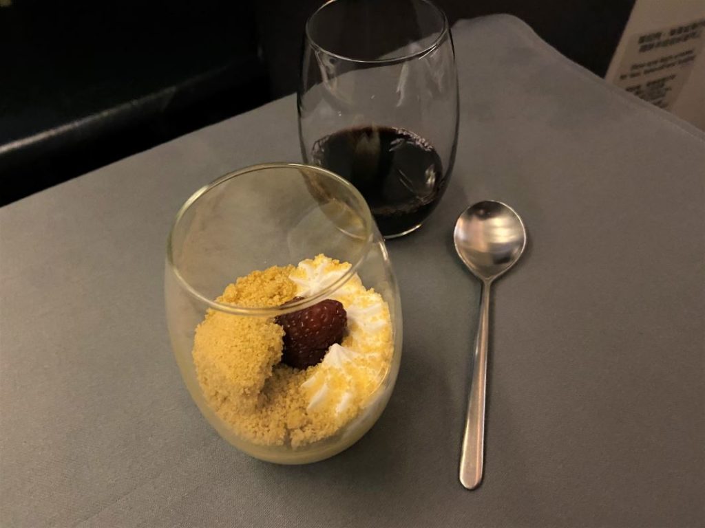 Cathay Pacific business class dessert