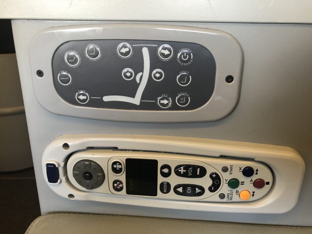 a control panel on a plane