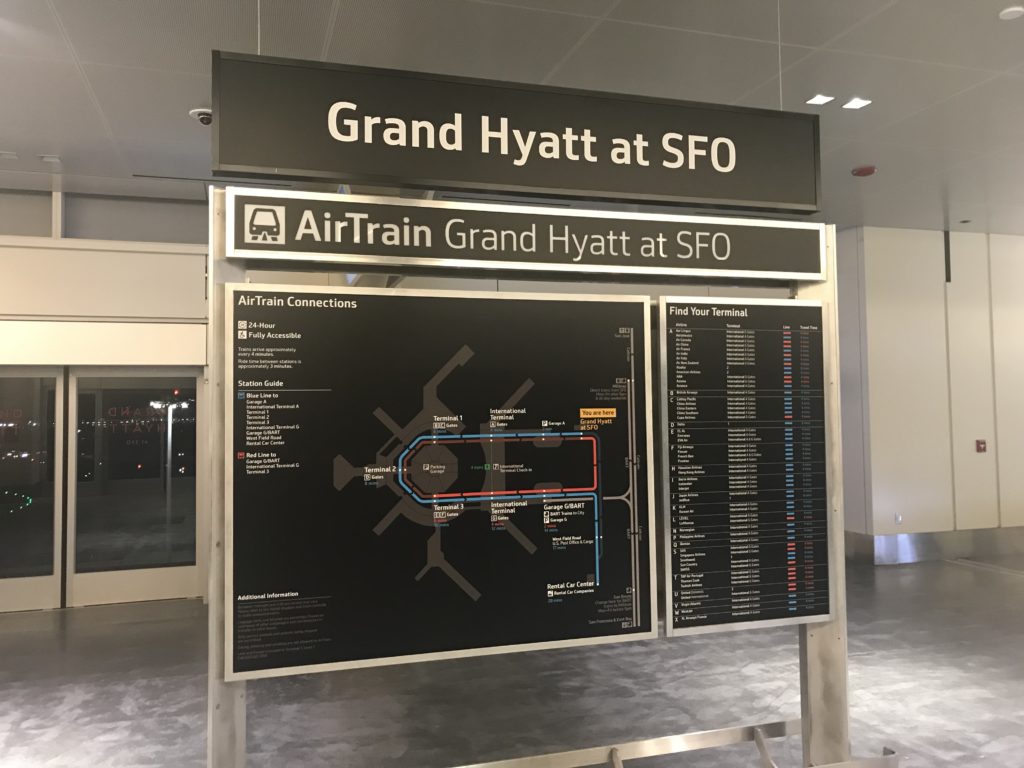 Grand Hyatt at SFO airtrain