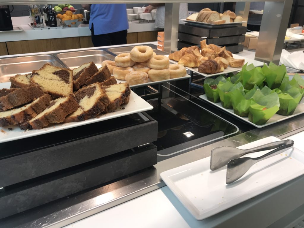 a trays of pastries and pastries on a counter
