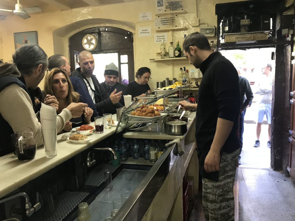 a group of people at a restaurant