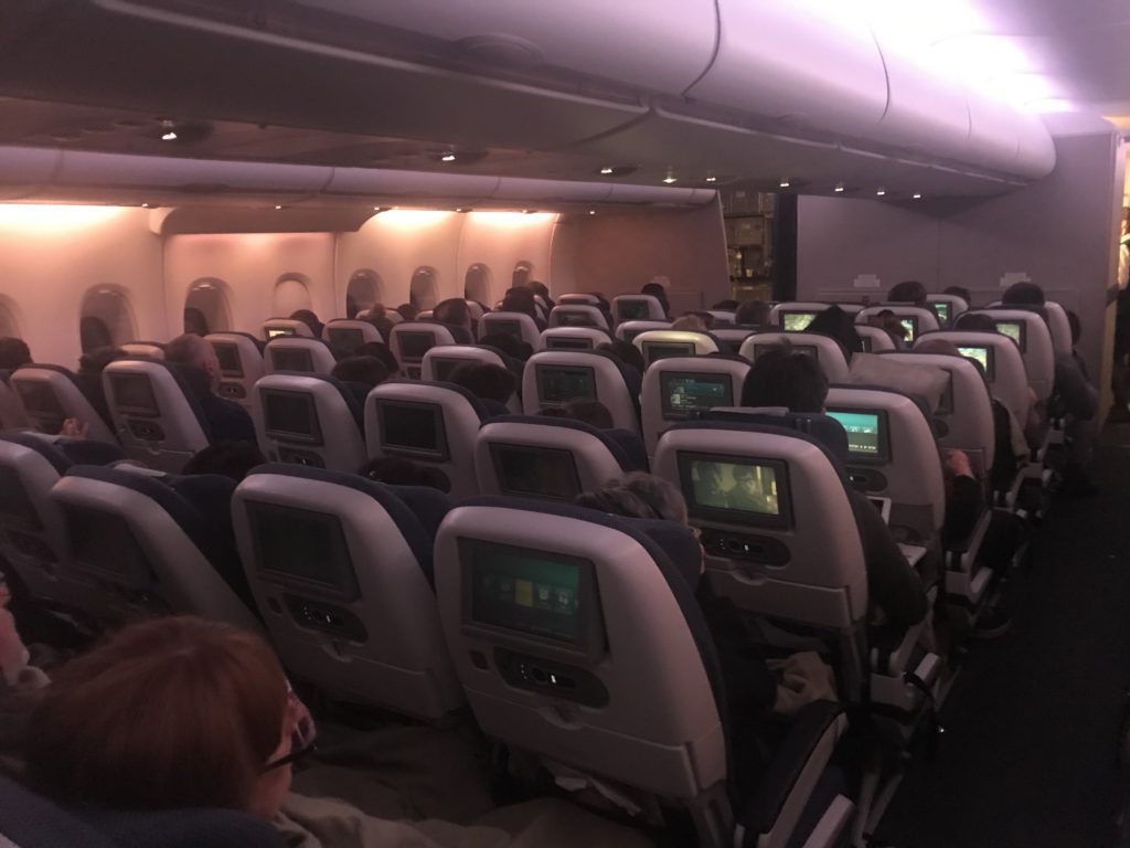 British Airways A380 economy cabin