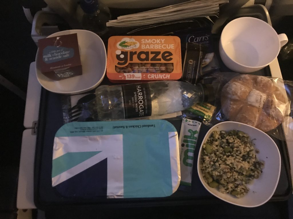 British Airways A380 economy meal