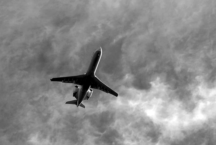 an airplane flying in the sky