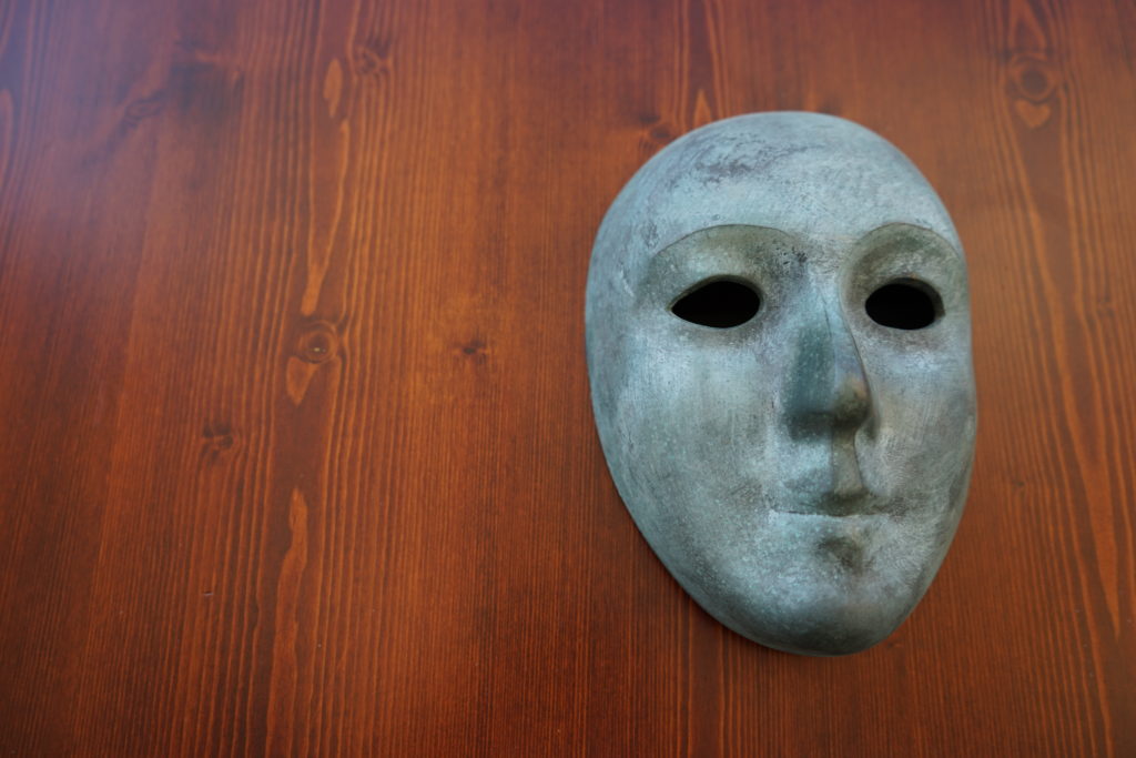 a mask on a table
