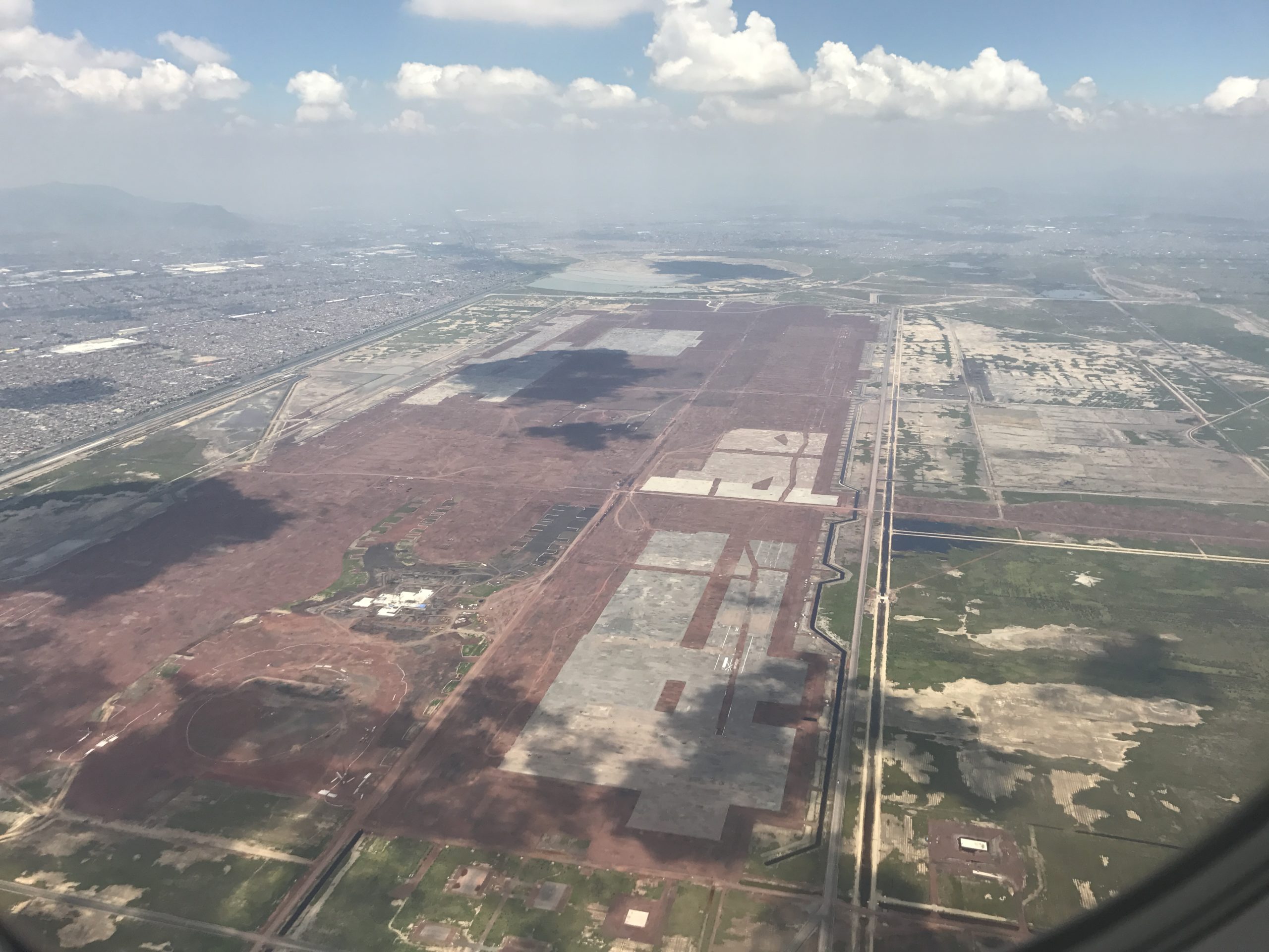 The original new Mexico City AIrport site as seen on departure from the current airport in 2017