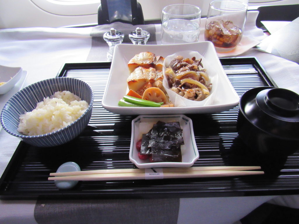 American Airlines Flagship First Japanese Meal