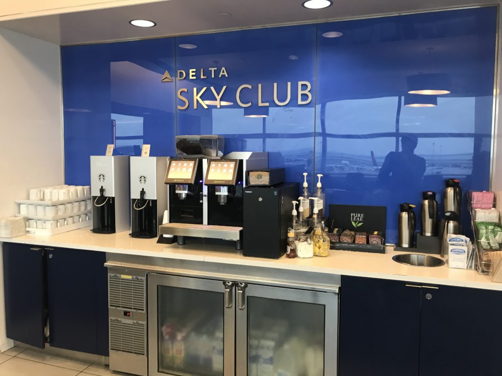 Delta Sky Club JFK Terminal 4 coffee