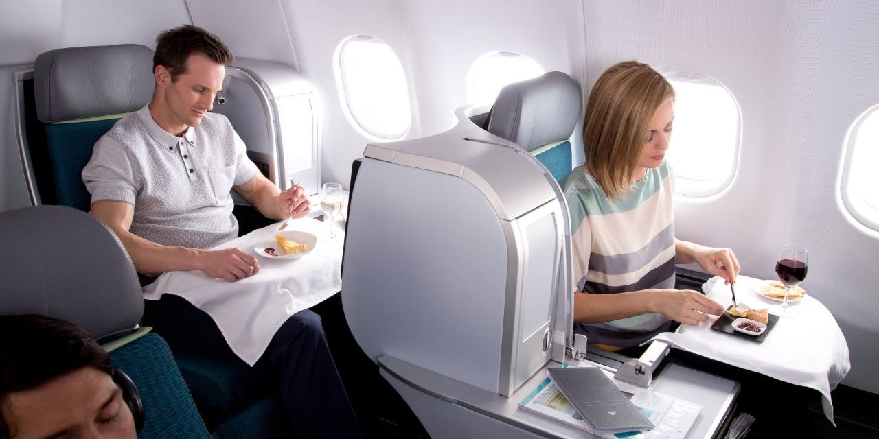 How do you get half price Aer Lingus business class flights to the USA right now?