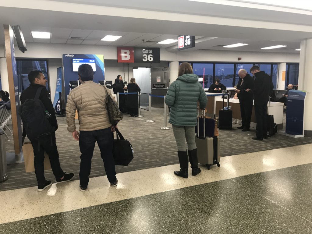 Alaska Airlines basic economy Boston gate