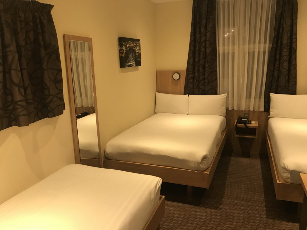 a room with two beds