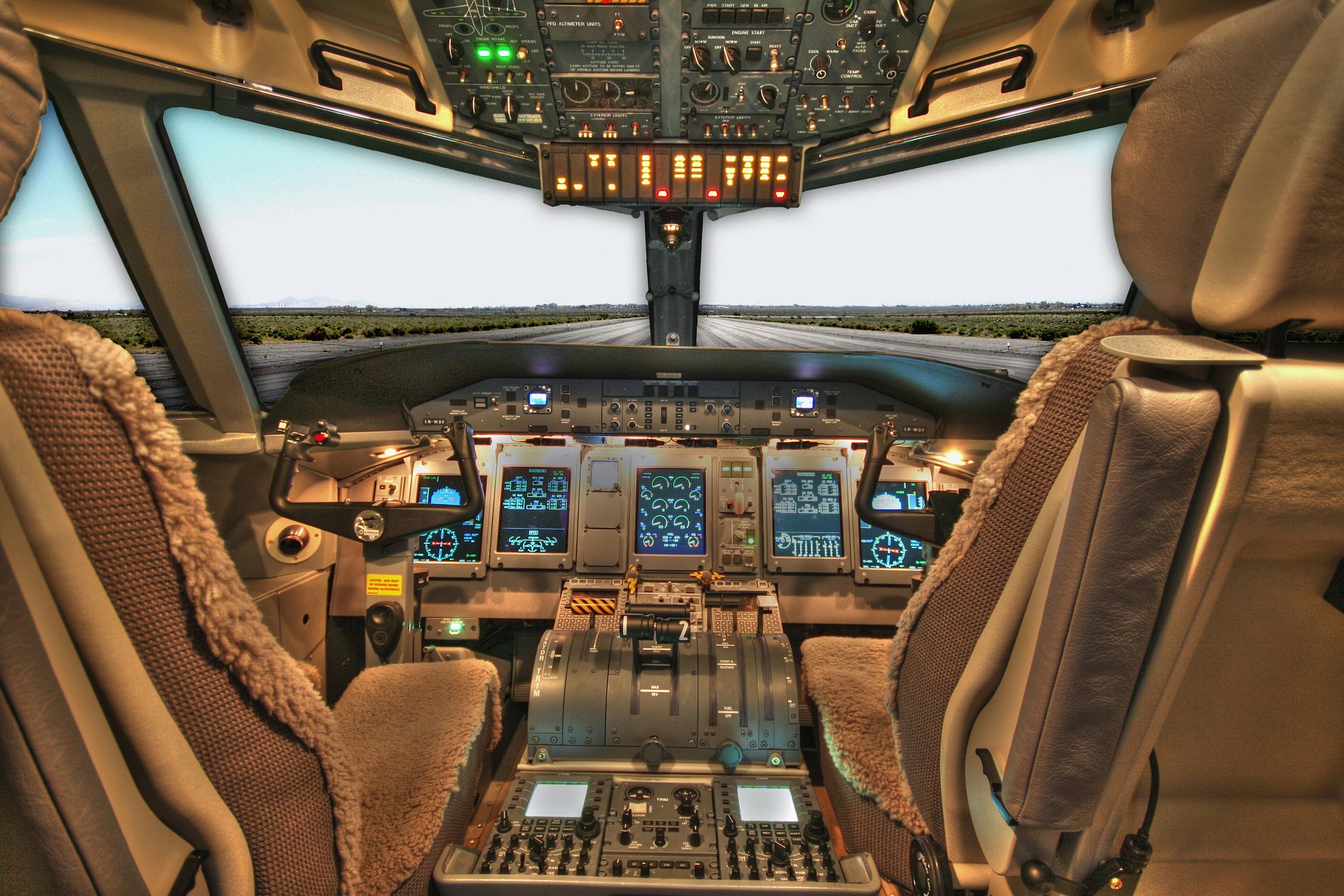 the cockpit of an airplane