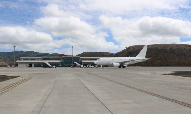 How about this pilots eye view video of Titan Airways A318 landing in St. Helena?