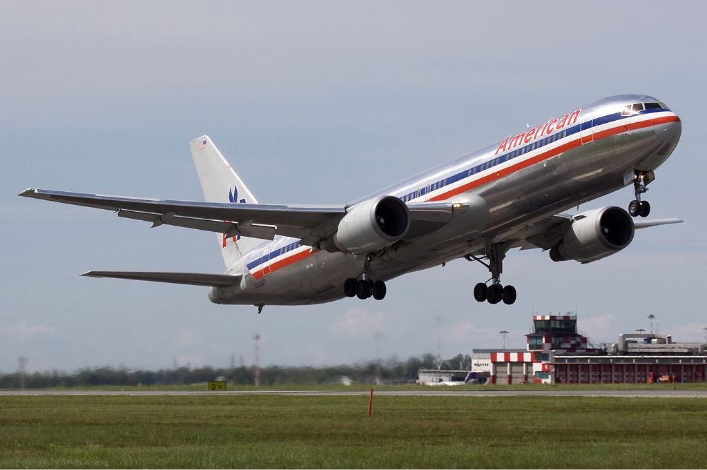 an airplane taking off from a runway