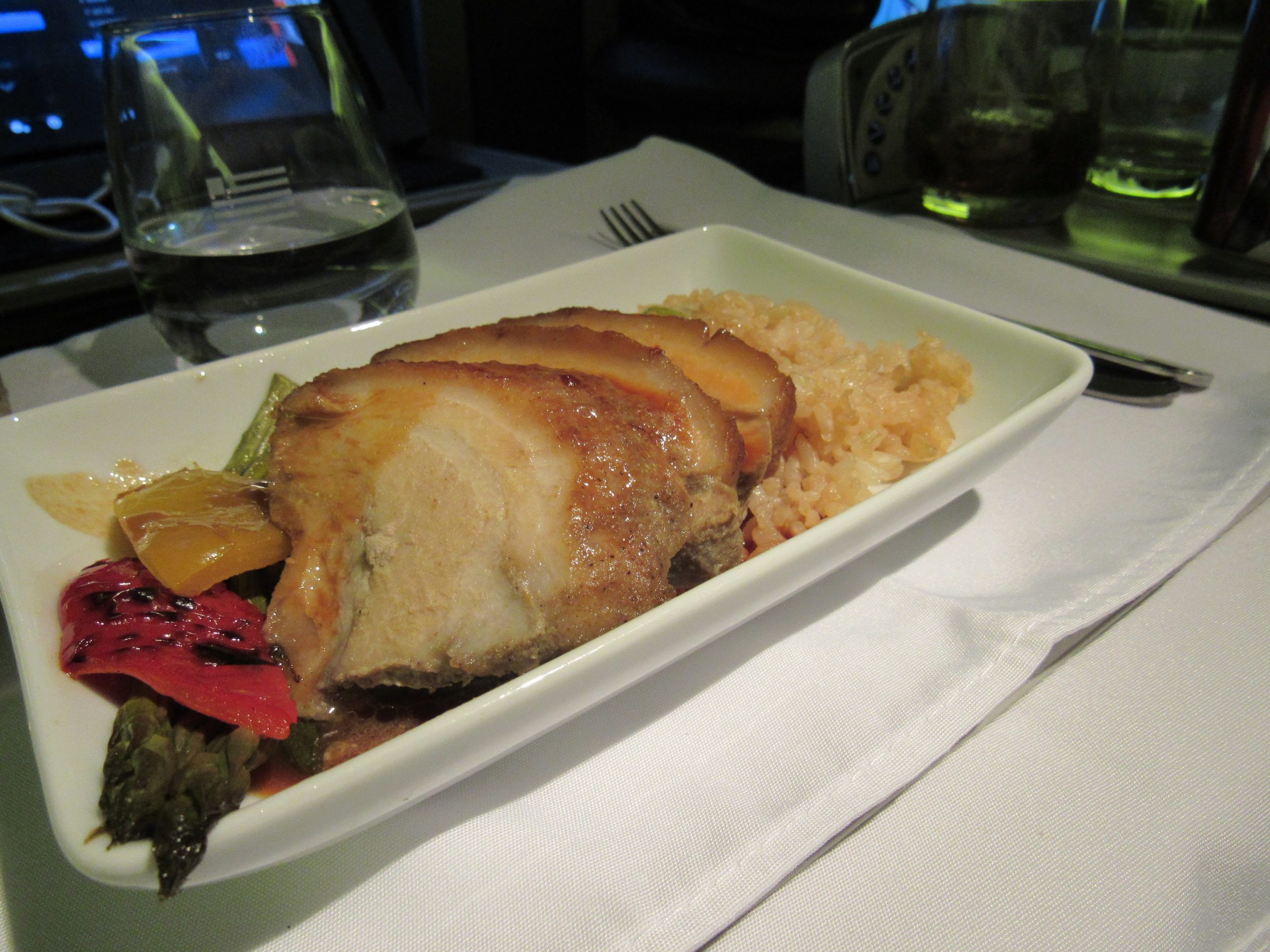 Main Course American Business Class from Hawaii