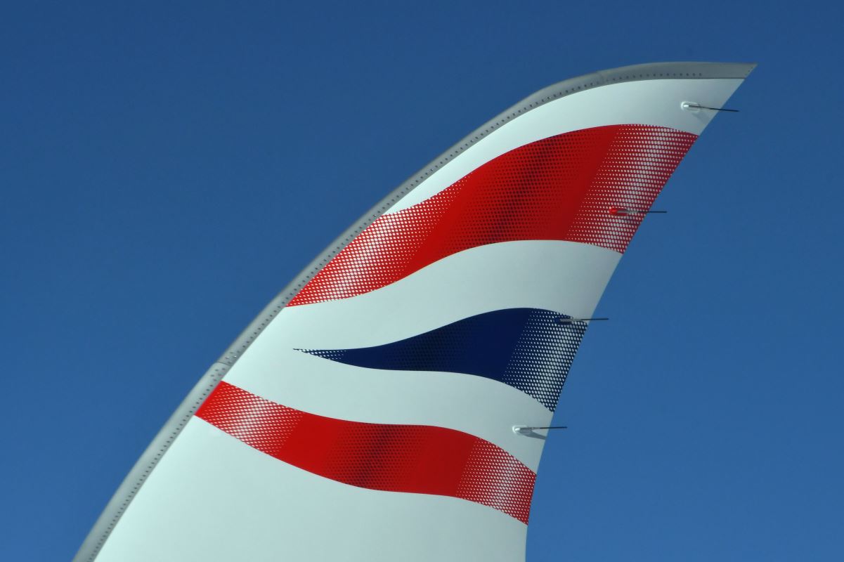 a red white and blue striped sail