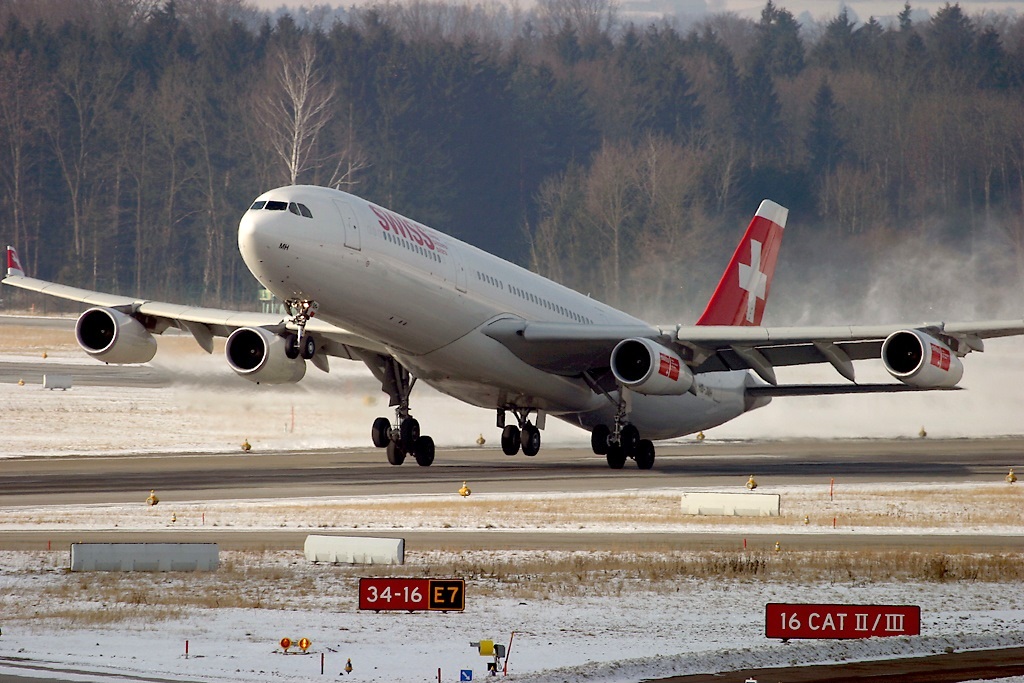 a plane taking off from a runway