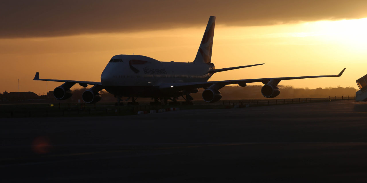 BA Boeing-747 Jumbo Jet to Fly into the Sunset