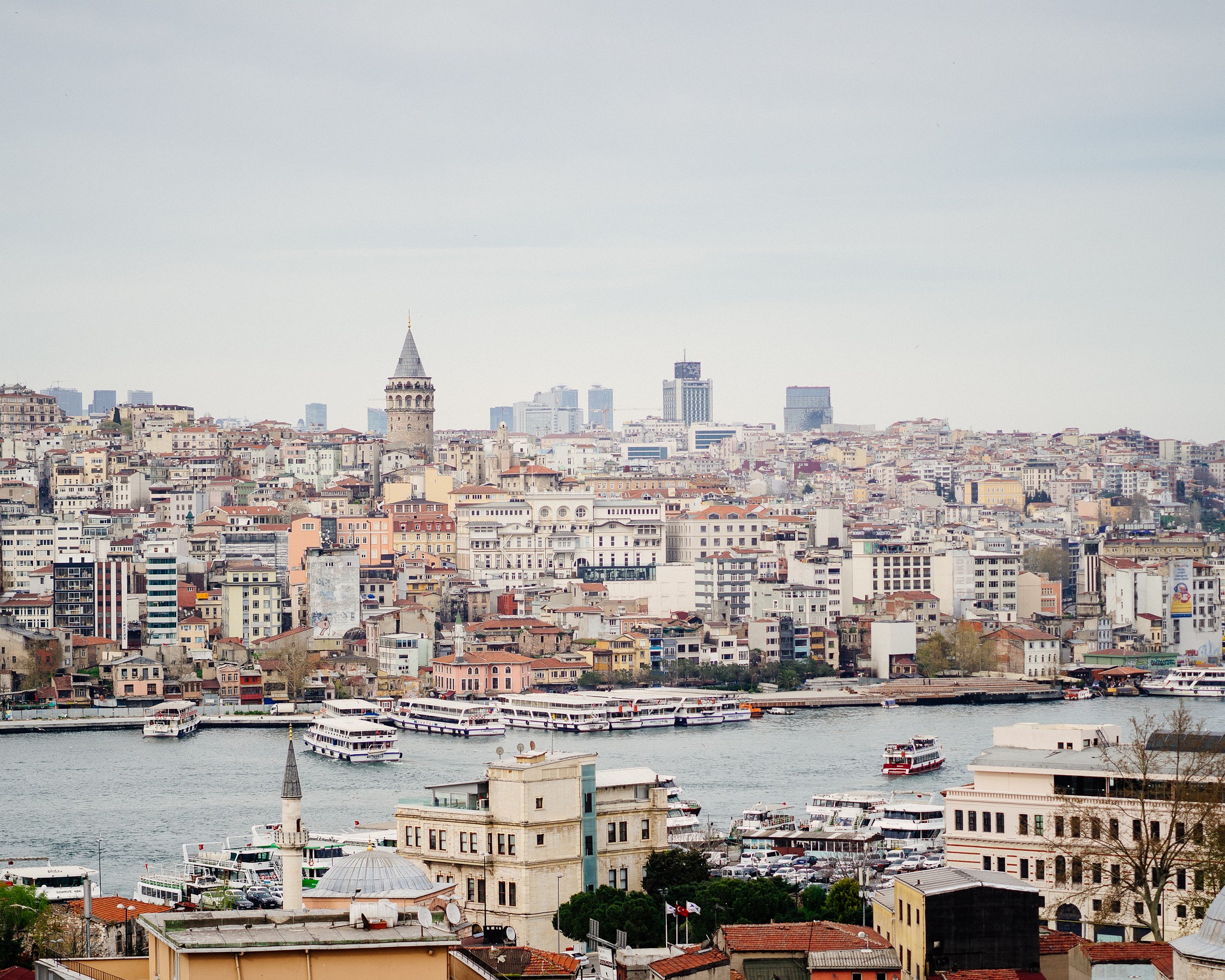 a city with boats on the water