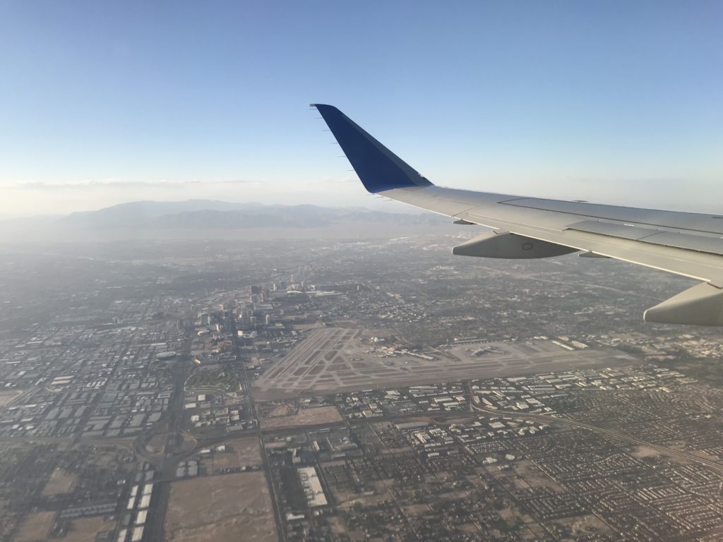 an airplane wing in the air