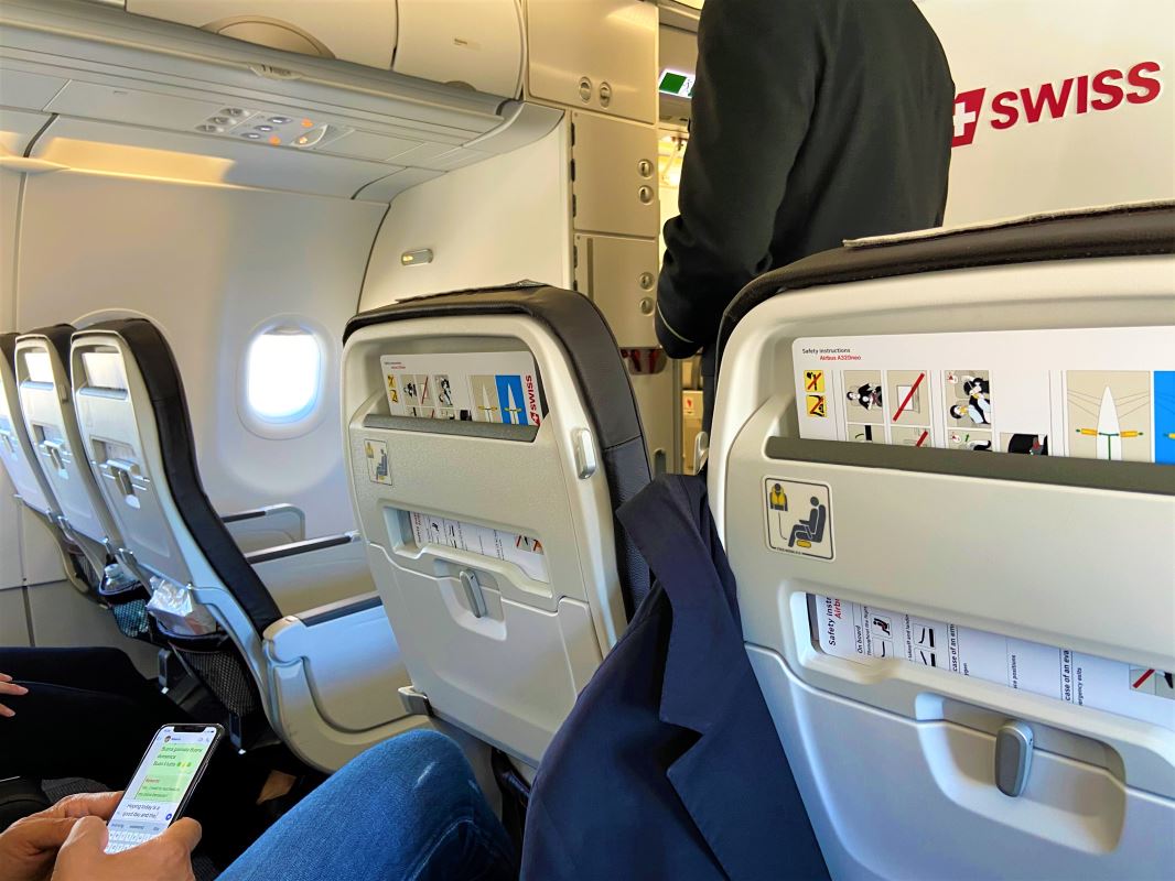 Zurich to Nice in business class on a brand new Swiss Airbus A320neo