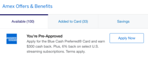 amex pre-approved offers