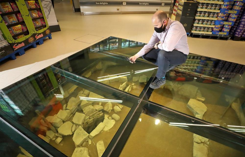 Medieval ruins preserved for viewing in a supermarket? Check it out!