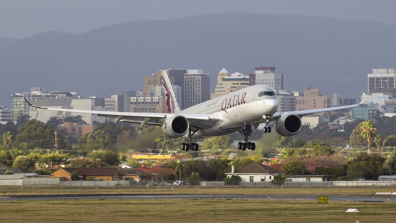 a plane taking off from a runway