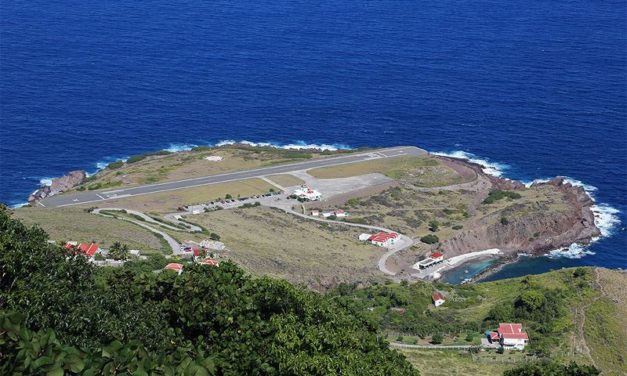 Nail biting landing and take-off from the shortest runway in the world