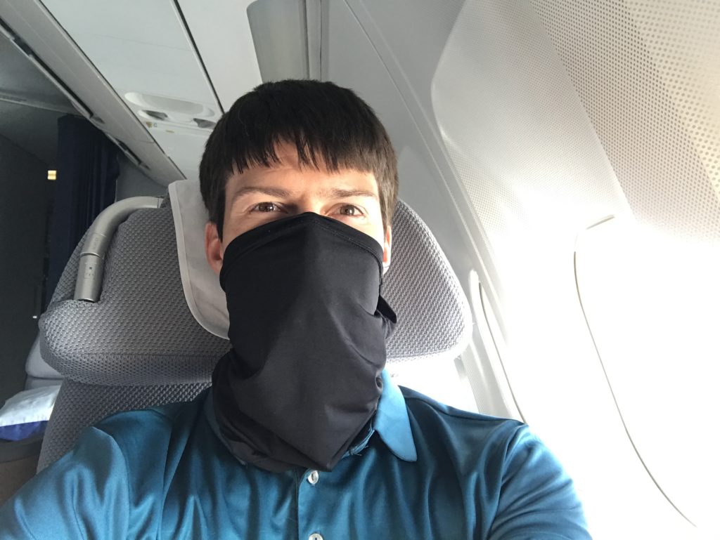 a man wearing a mask