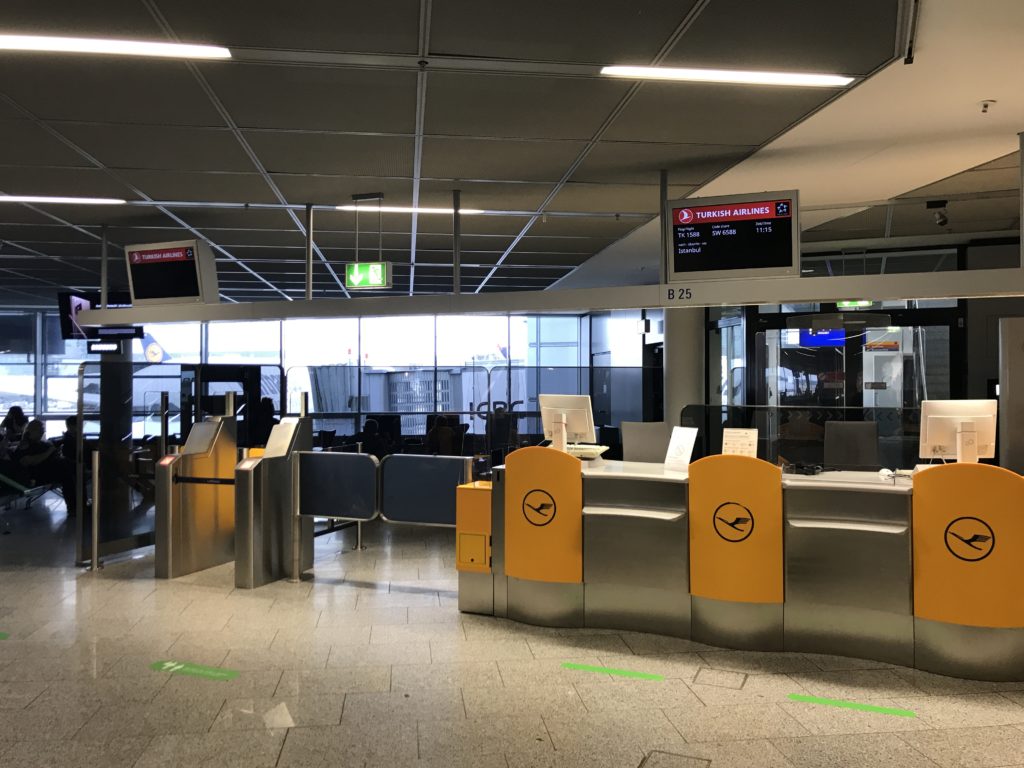 a check in counter in a building
