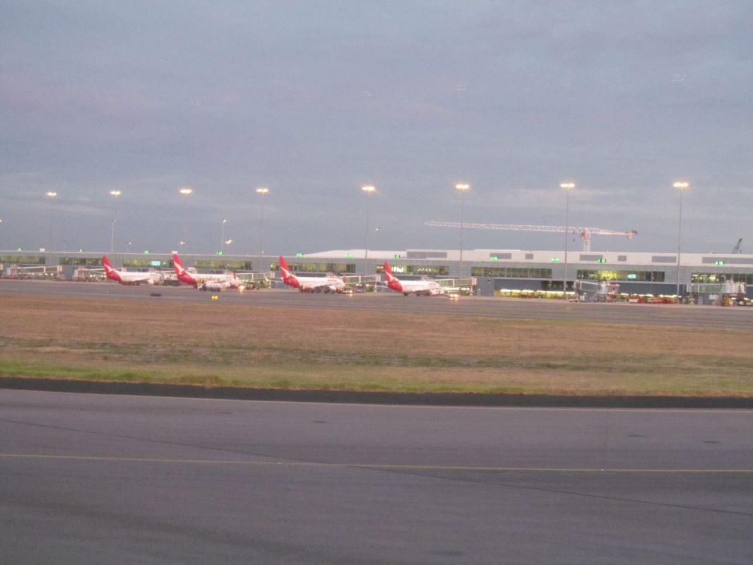 airplanes on the runway