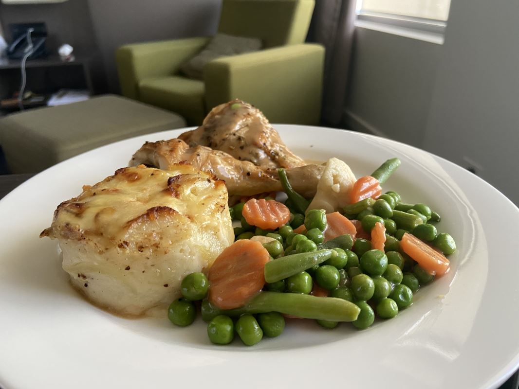 a plate of food on a table