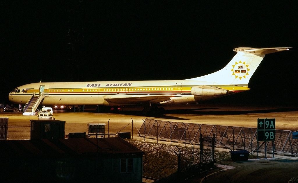 What is the most unusual feature of East African Airways’ Vickers VC10?