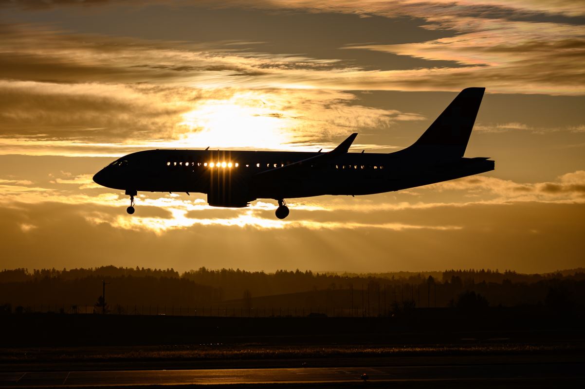 an airplane flying in the sky