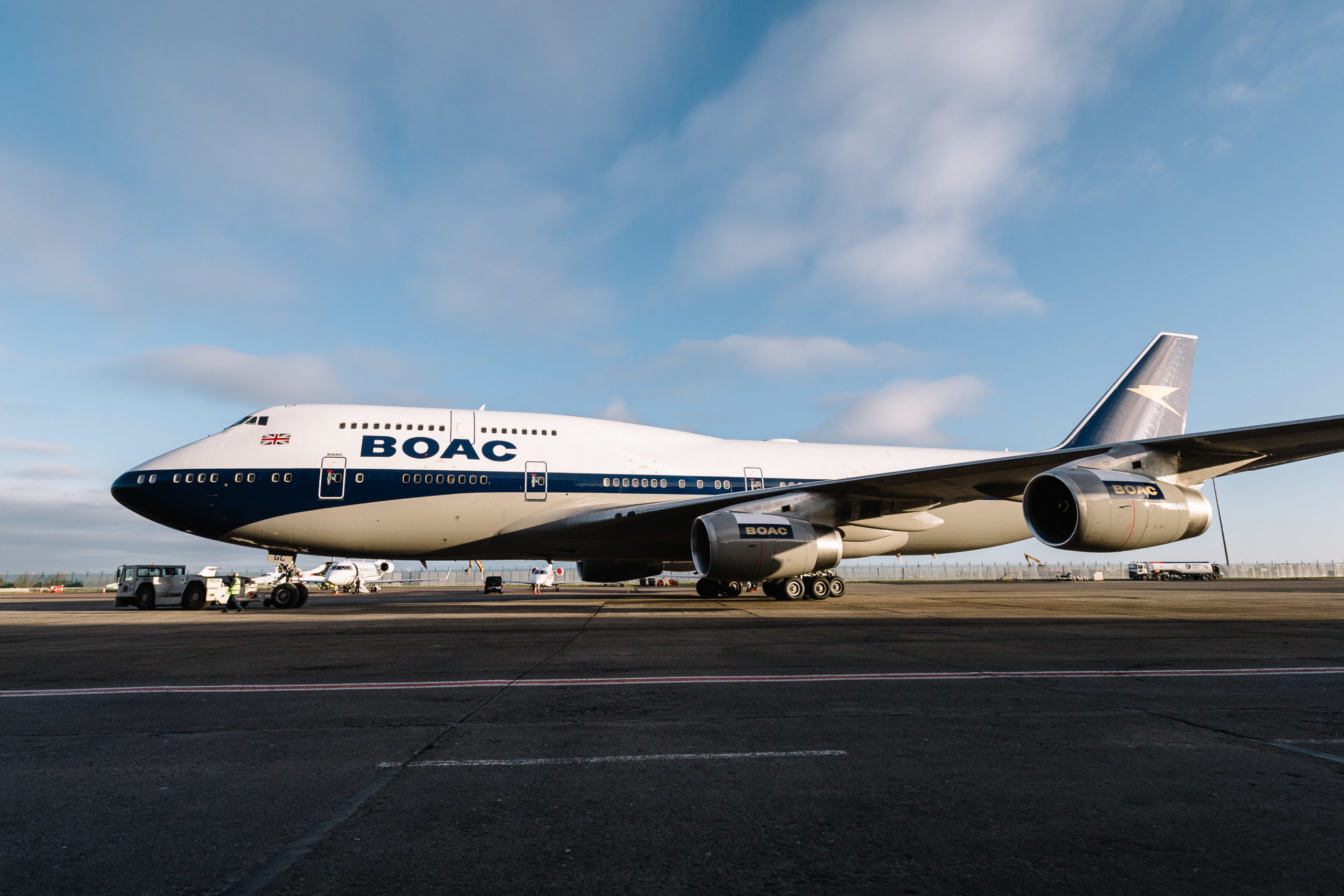 a large airplane on a runway