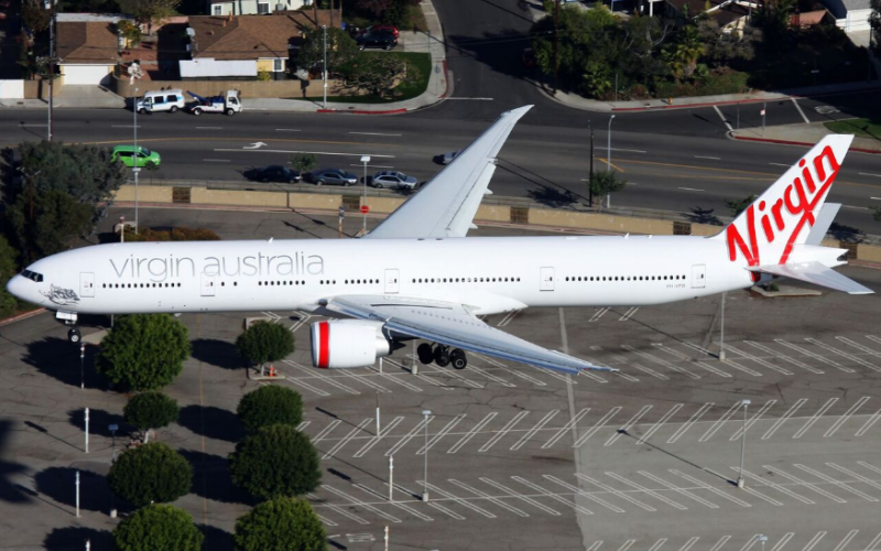 an airplane on a parking lot