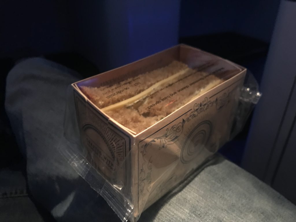 a box with a piece of food inside