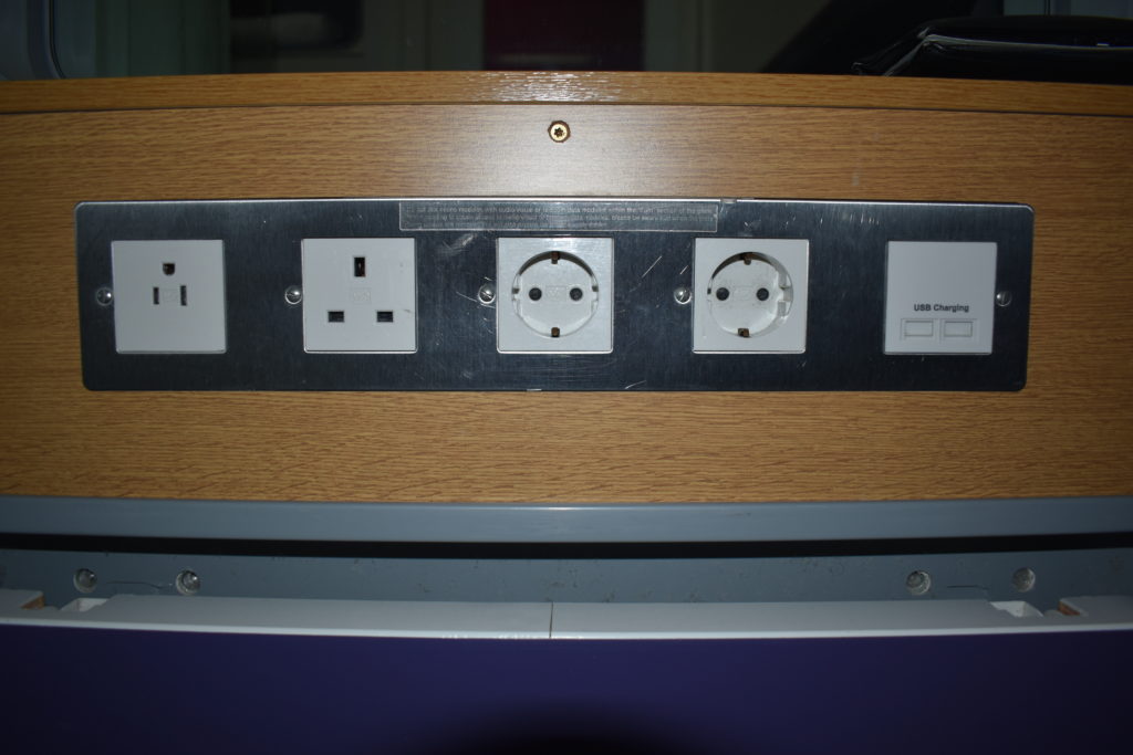 a row of electrical outlets