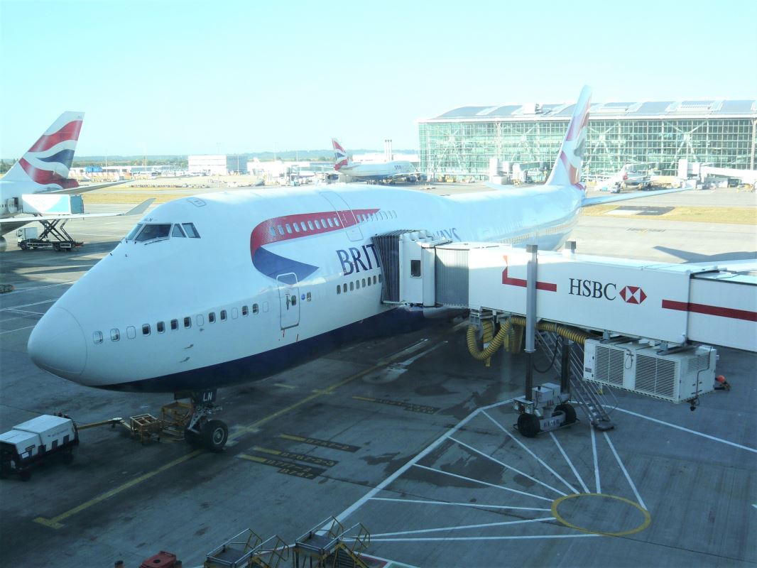 a plane at an airport