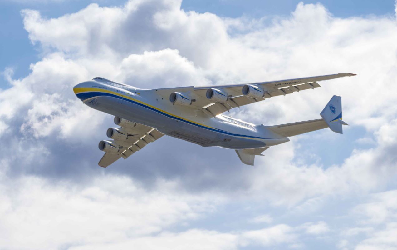 a large airplane flying in the sky