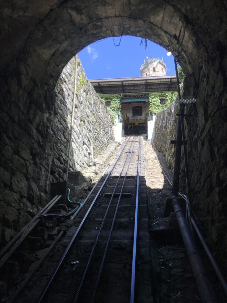 a train tracks going through a tunnel