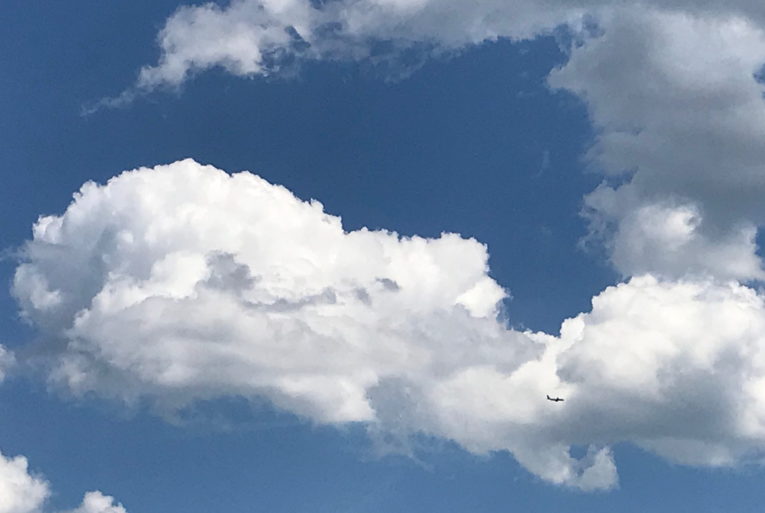 a plane flying in the sky