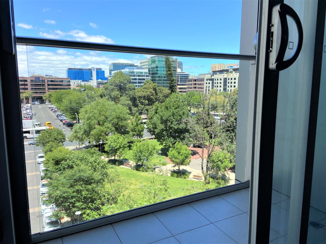 a view of a city from a window