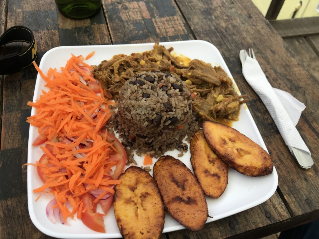 a plate of food on a table